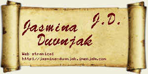 Jasmina Duvnjak vizit kartica